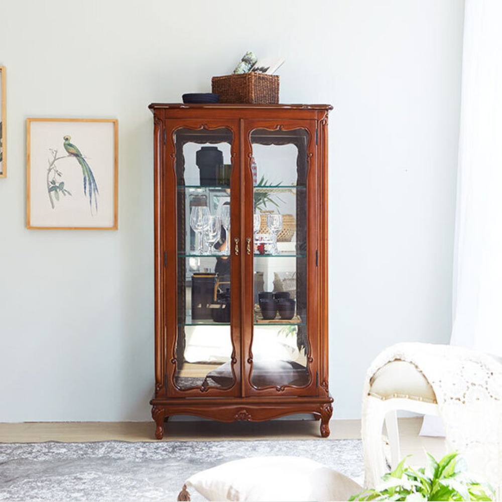 까사홈 벨라 엔틱 유리 장식장