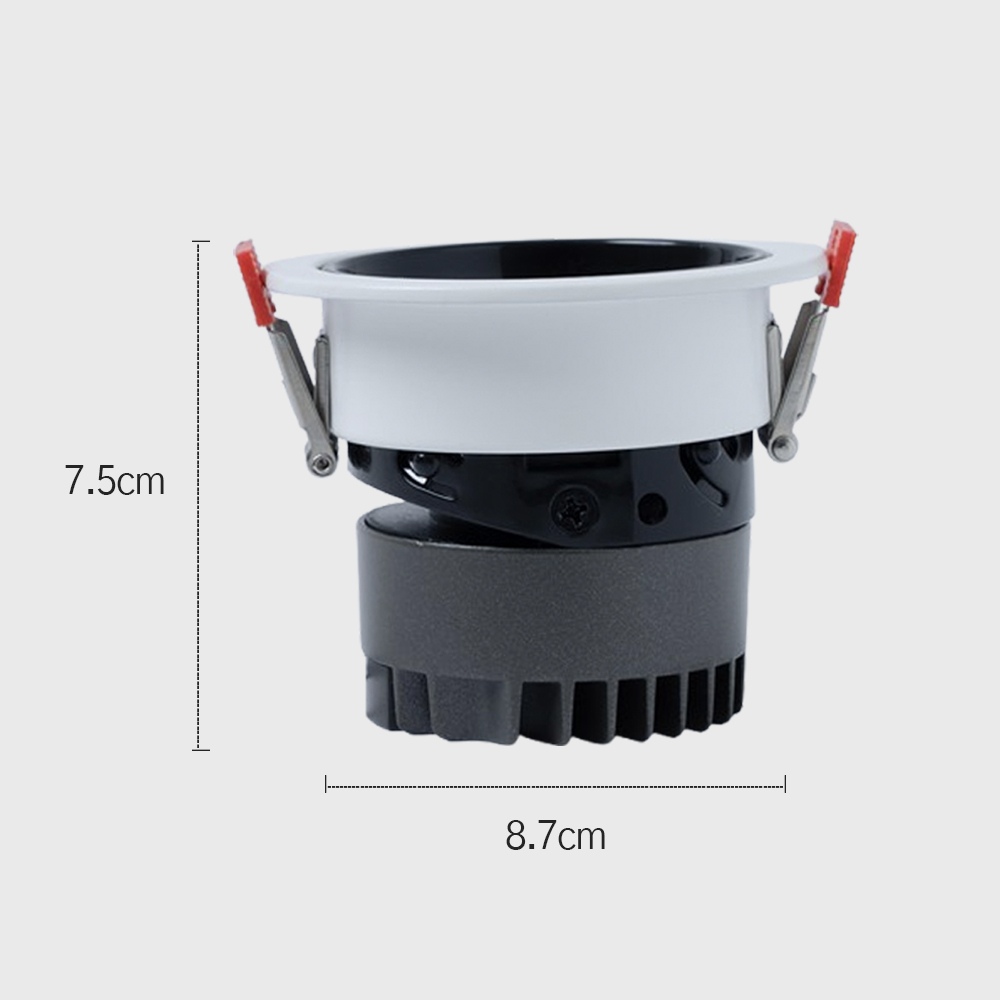 LED COB 75mm(3인치) 다운라이트 8W 클레어 화이트+블랙 주광색 6000K - 상세 이미지 5