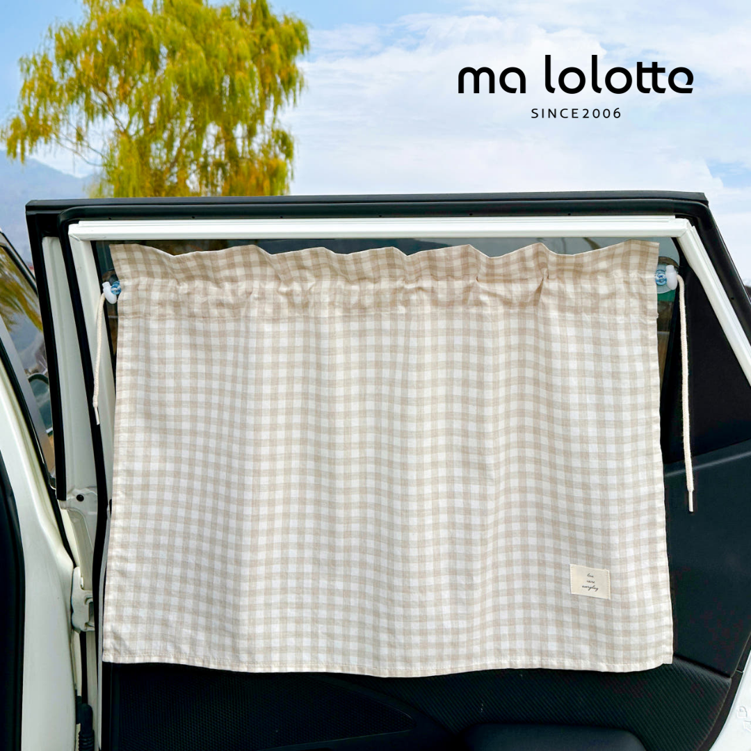 마롤로뜨 아기 차량 햇빛가리개 차량용 유아 차박 커튼 면 햇빛가리개 멜란체크 제품 이미지