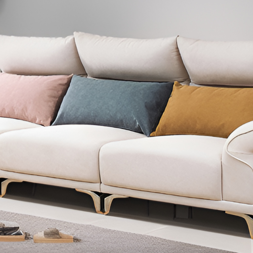 희 코너형소파 다이닝쇼파 라운드 모듈형소파 조야소파 거실모듈 스툴미포함, 베이지, 3인용