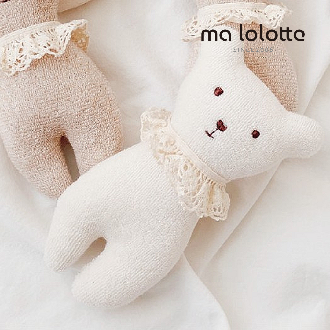 마롤로뜨 오가닉 딸랑이 아기 애착인형 곰랑이 아이보리 - 메인 이미지