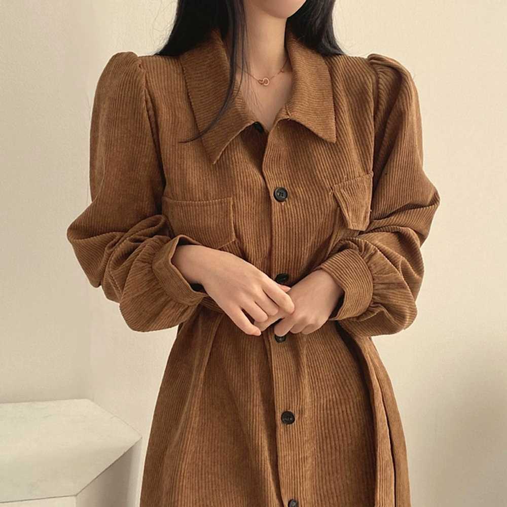 코듀로이원피스 겨울하객룩 초빅사이즈 -100KG - 상품 이미지