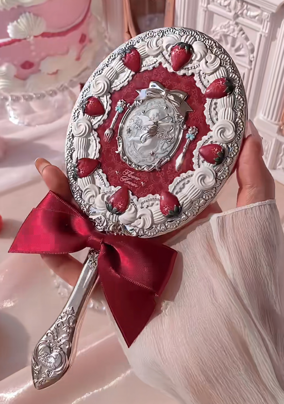 flowerknows 플라워노즈 스트로베리 큐피드 거울 한정판 손거울 - 상세 이미지 2