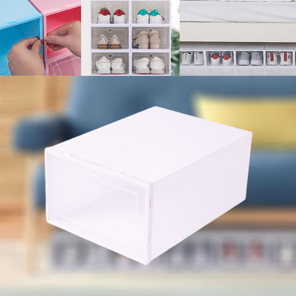 투명 신발 보관함 2개입 남성용 히든 버클 커스텀 플립형 수납함