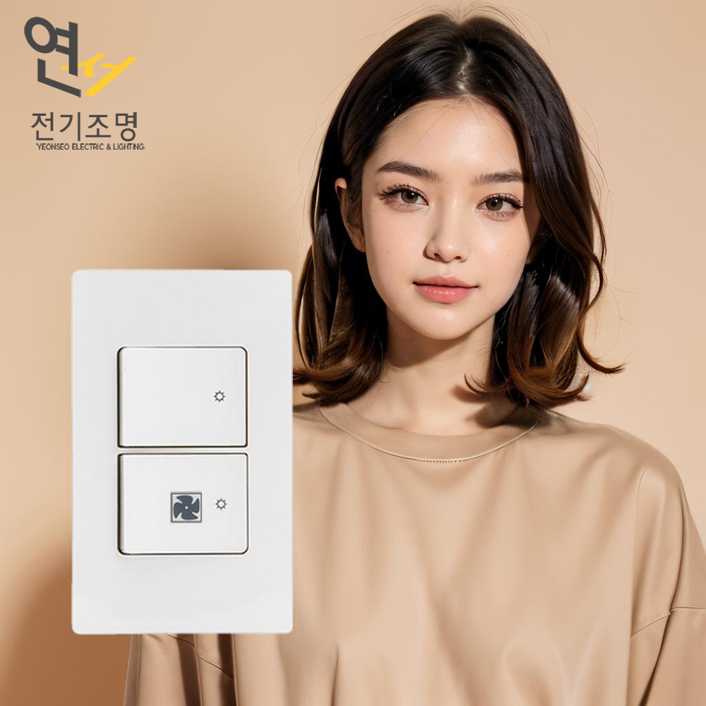 제일 디노 스위치 2구 환풍기 화장실 전기 전등 화이트 D-INNO 커버