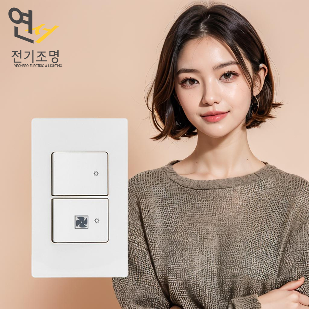 제일 디노 스위치 2구 환풍기 화장실 전기 전등 화이트 D-INNO 커버