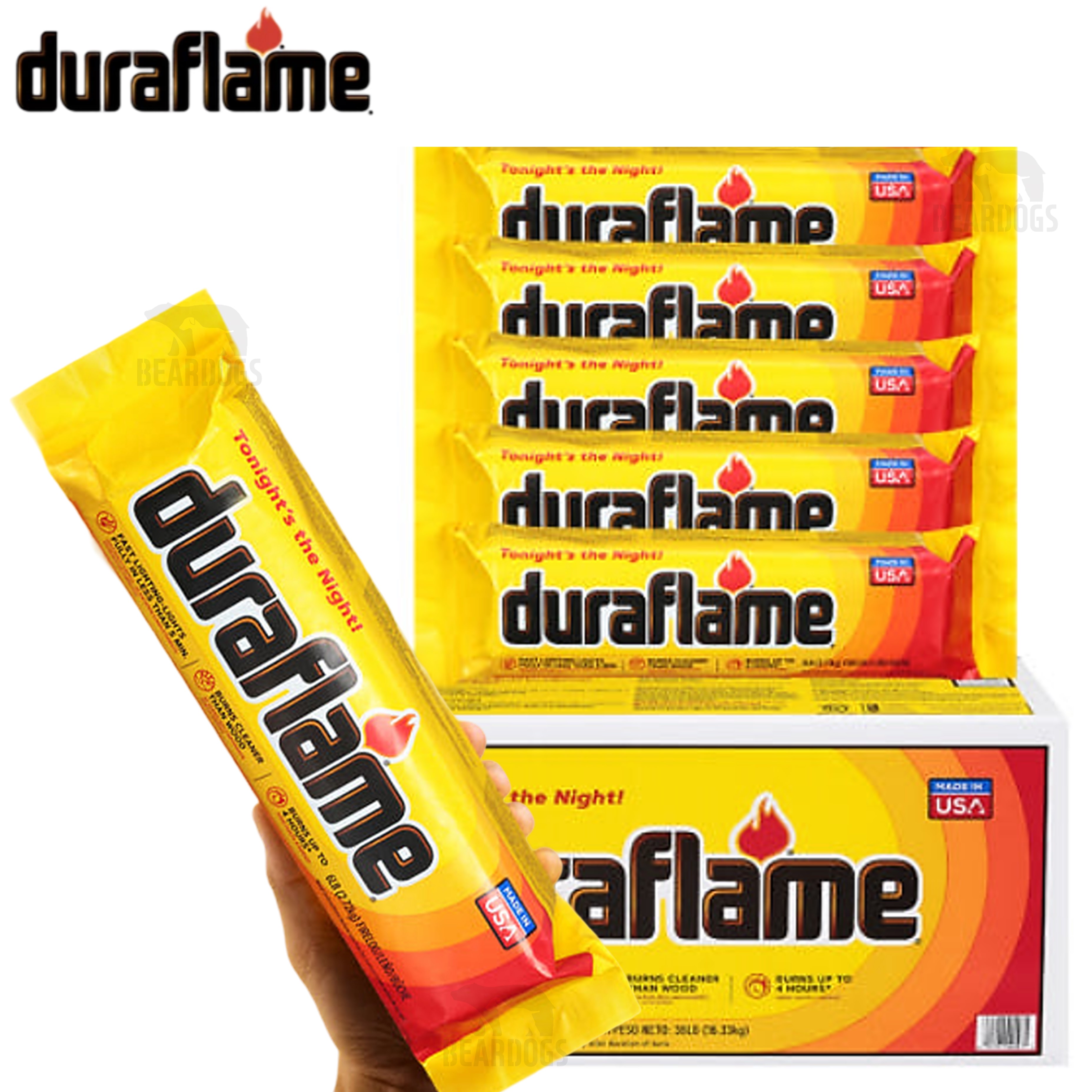 듀라프레임 장작 파이어로그 인아웃 32LB 압축장작 캠핑 땔감 4시간용1박스6개입