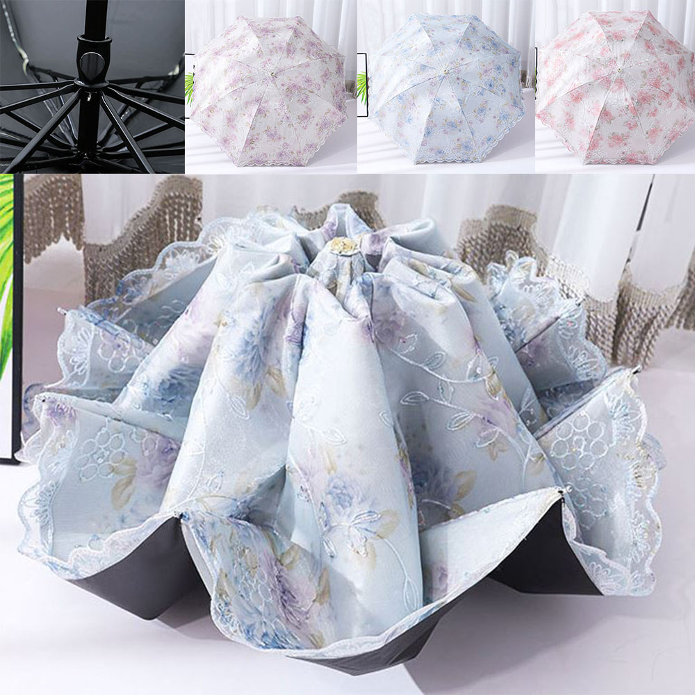 여성 레이스 양산 예쁜 여자 UV 자외선차단 자수 우산