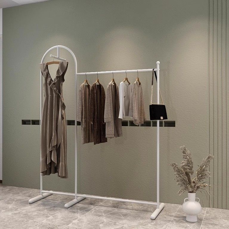 골드행거 옷가게 드레스룸 행거 의류매장 이동식 스탠드 헹거 110x150x170(금색/흑색 선택) - 상세 이미지 3