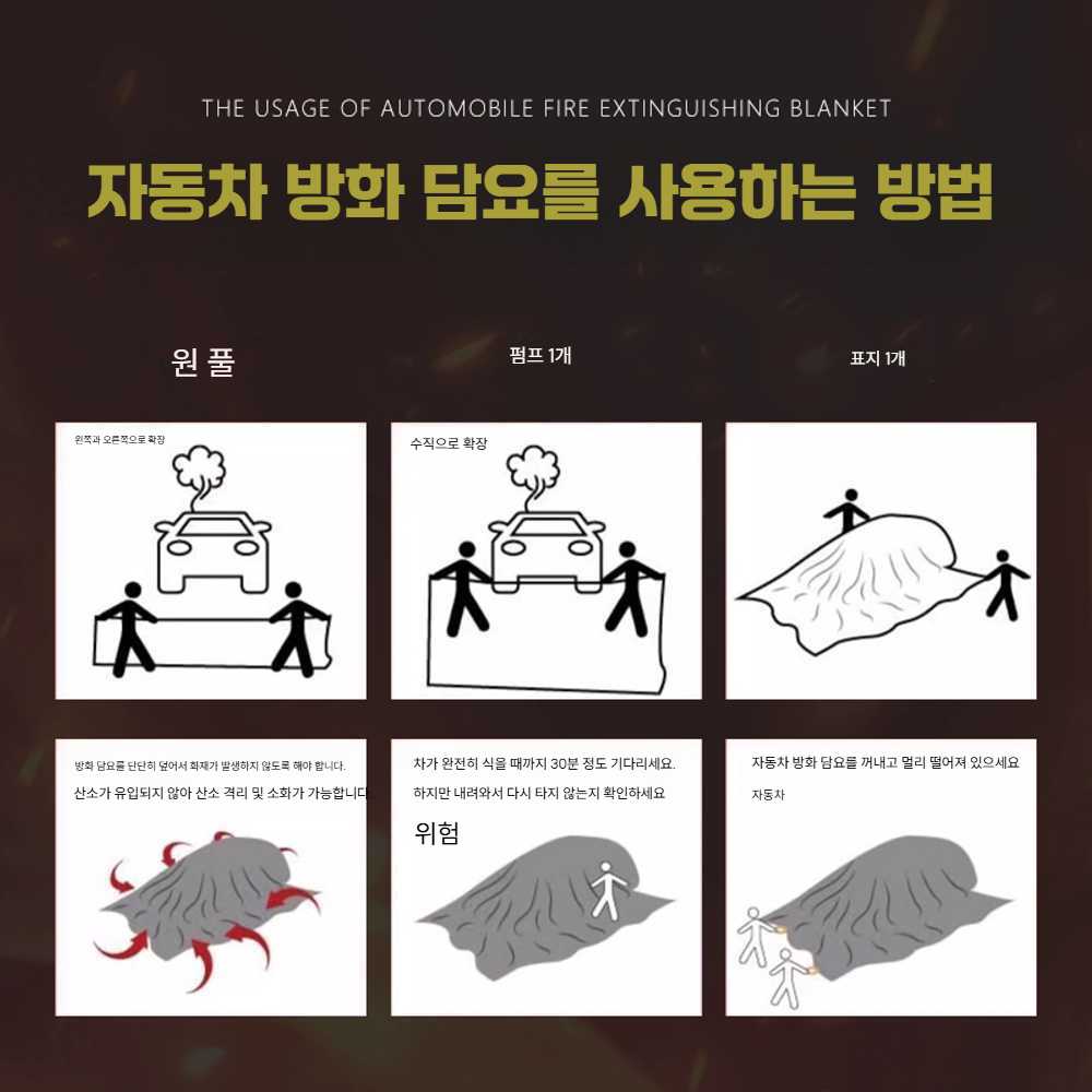 고스트캠프 질식소화덮개 화재진압 소방 질식소화포 4x6m 전기차 소화 담요 - 상세 이미지 4