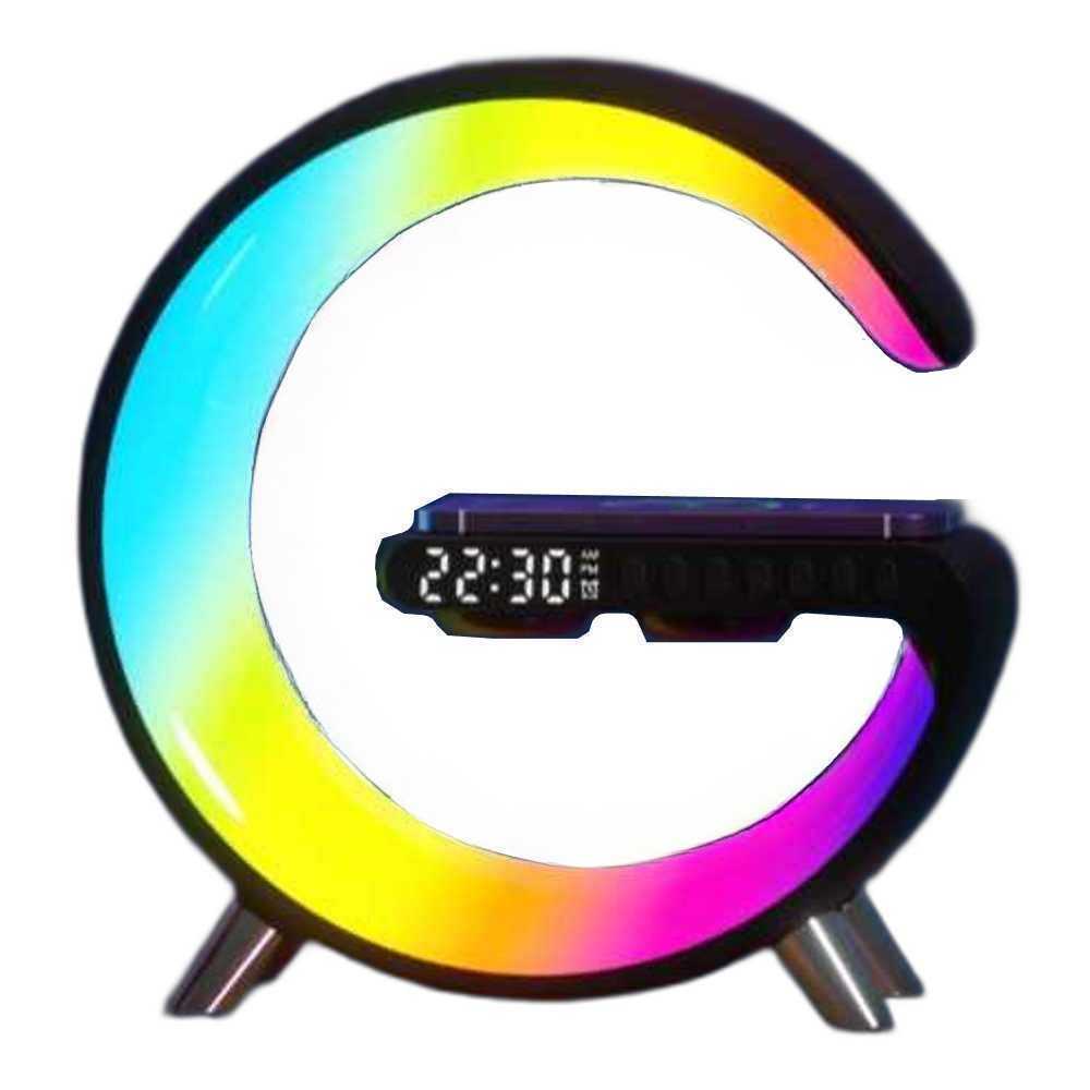 RGB 조명 무선 충전기 LED 디지털 블루투스 스피커 - 상품 이미지