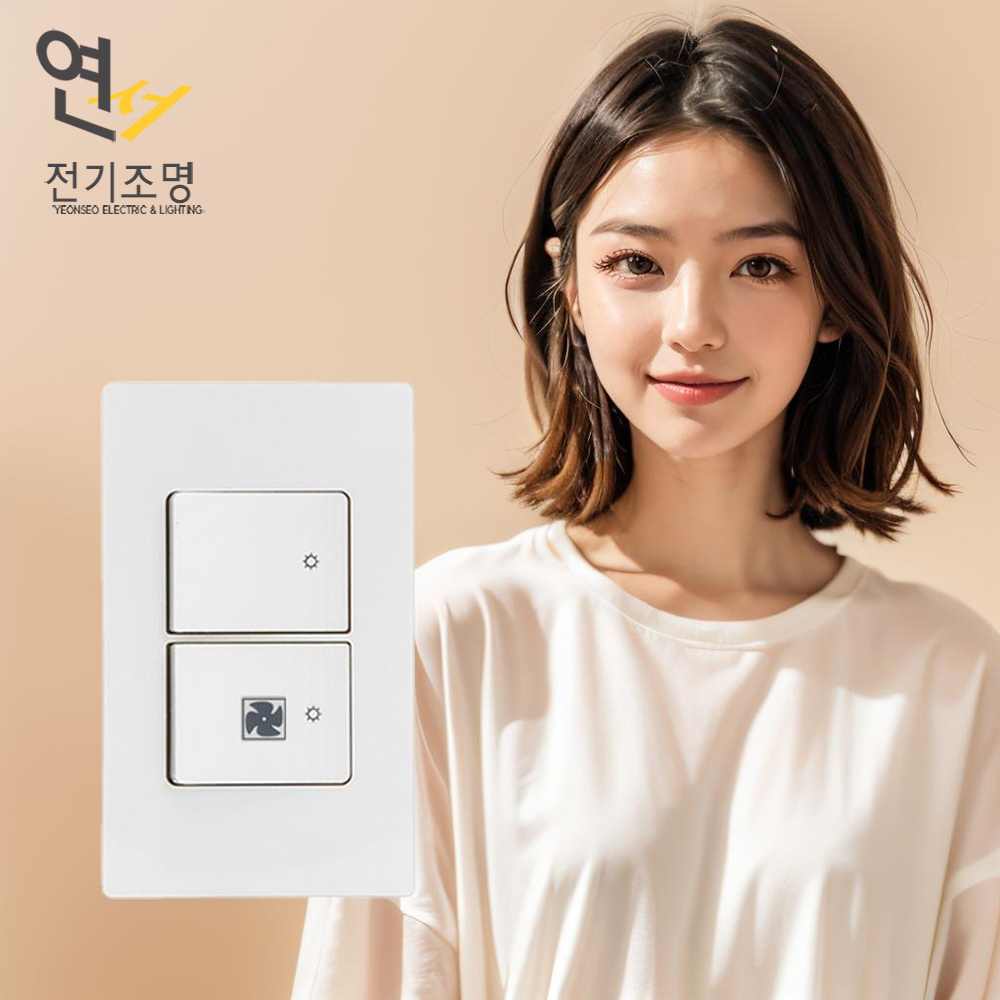 제일 디노 스위치 2구 환풍기 화장실 전기 전등 화이트 D-INNO 커버