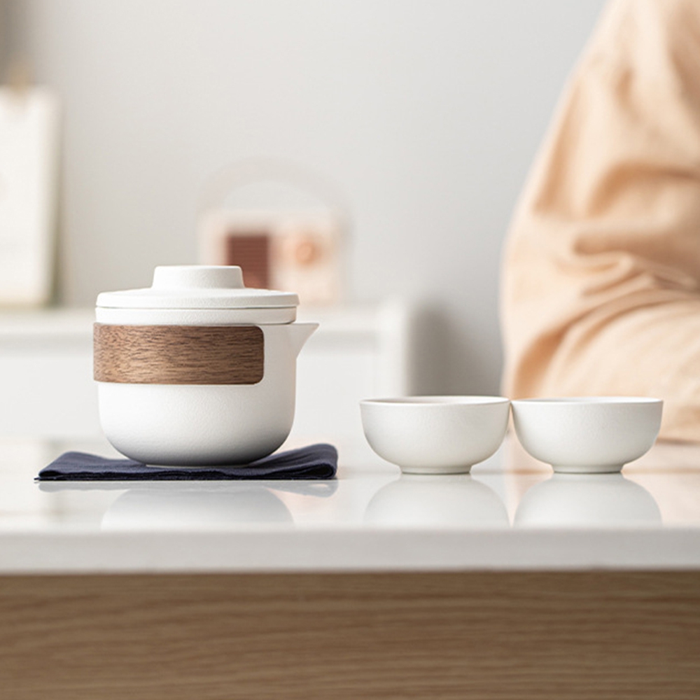 여행용 다기세트 전통찻잔 보이차 홍차 티컵 선물세트 2인