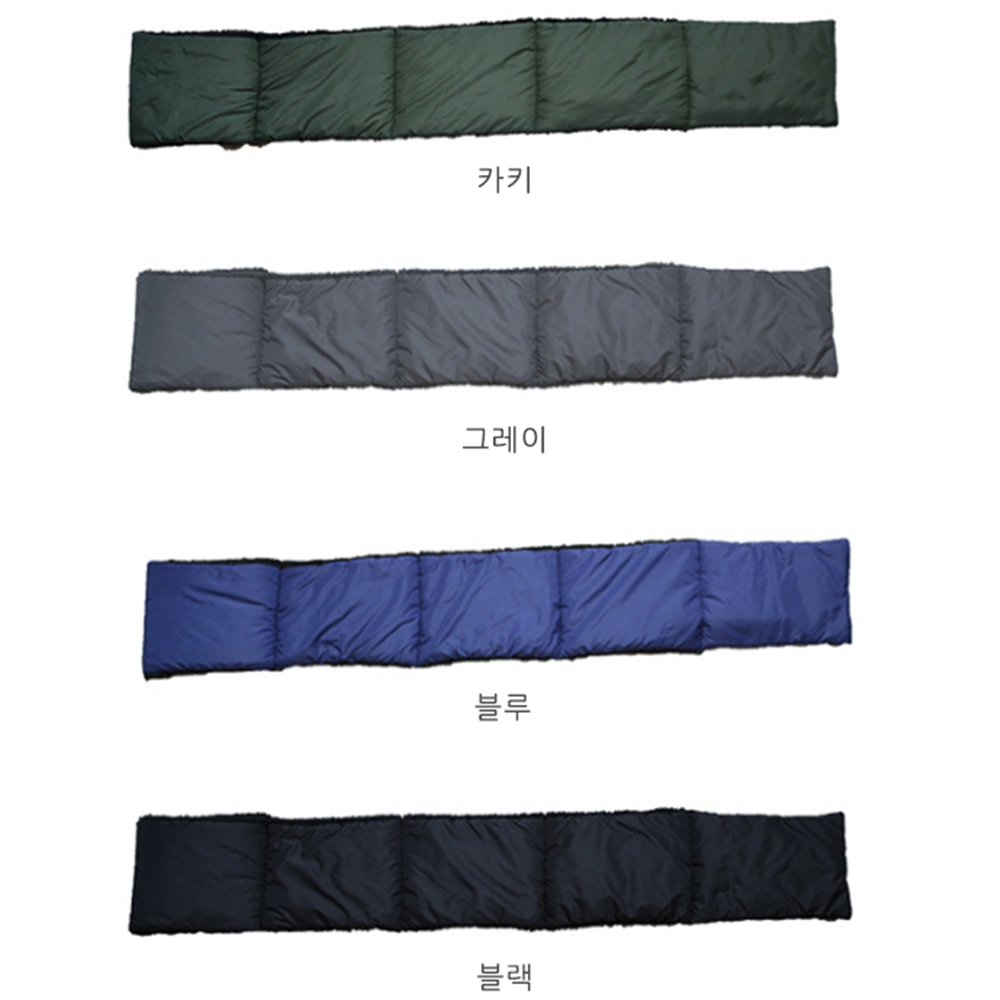 여성패딩목도리 남성숏머플러 경량목도리 겨울 단색 블랙 - 상세 이미지 3