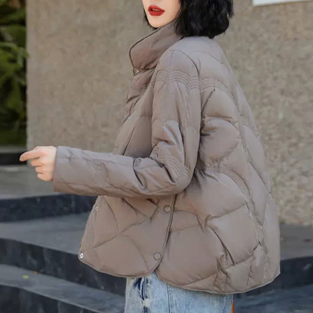 여성오리털패딩 중년여성패딩 숏패딩 - 메인 이미지