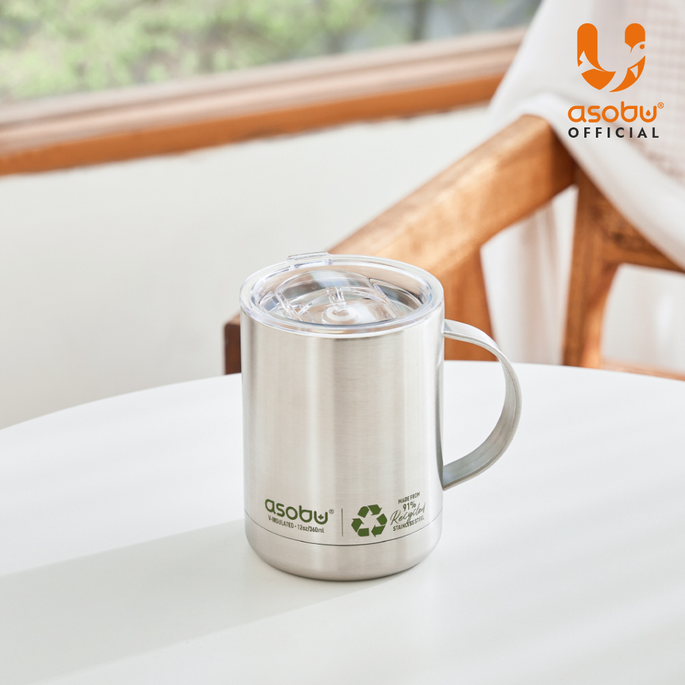 아소부 스테인레스 보온보냉 세라믹 얼티밋 머그컵 360ml, 리사이클 - 상세 이미지 3