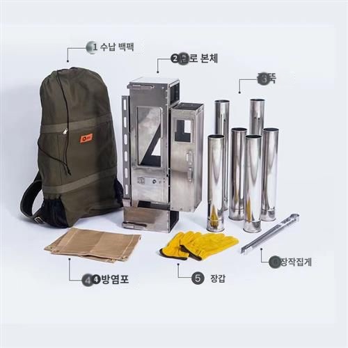 화목난로 연통지지대 삼각스탠드 바닥고정식 텐트 홀잭키트 브라켓 - 상품 이미지