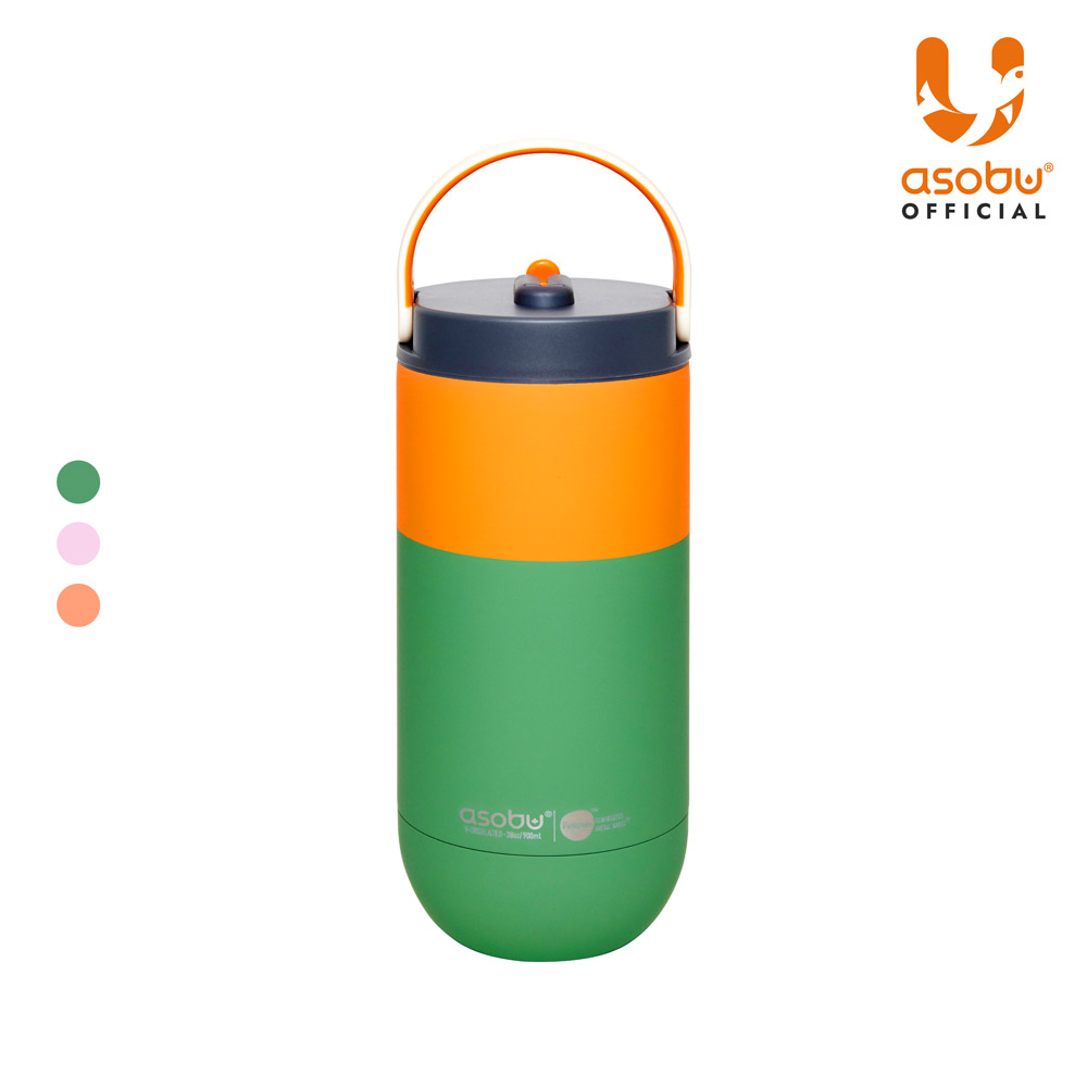 아소부 스테인레스 보온보냉 빨대 대용량 세라믹 텀블러 오르빗 900ml, 파스텔그린 - 상품 이미지