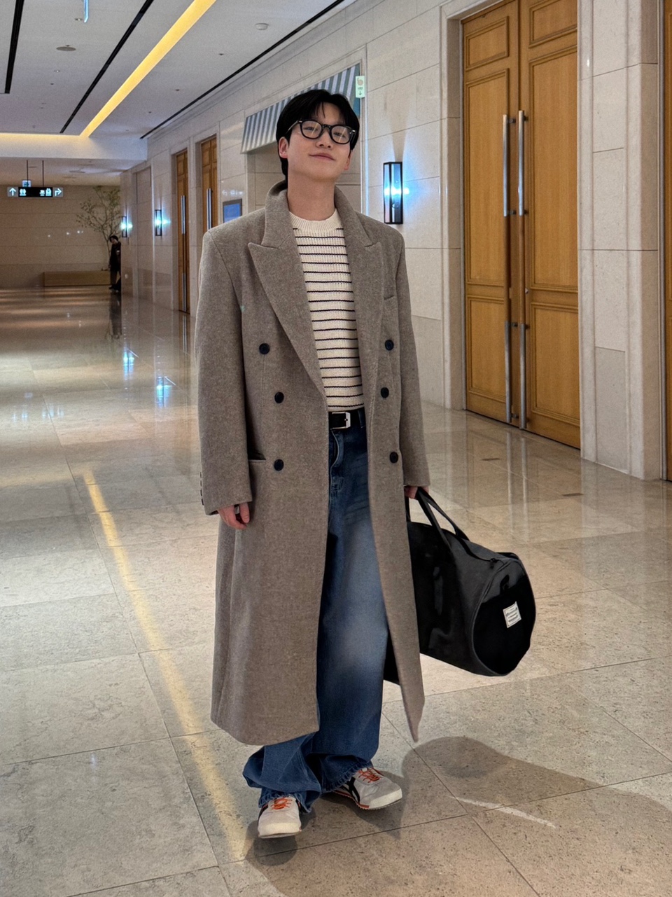 프리미엄 어로 울 더블코트 / 겨울 남자 데일리 오버핏 롱코트 이미지 8