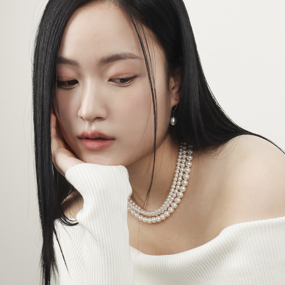 스와로브스키진주목걸이 925실버 화이트 진주 목걸이 - 상세 이미지 5