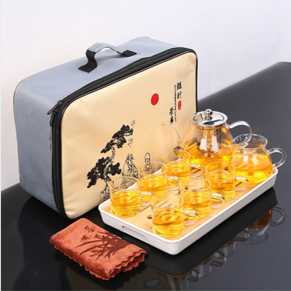 유리다기세트 찻잔세트 보이차 녹차 티컵 모임 명절선물 6인