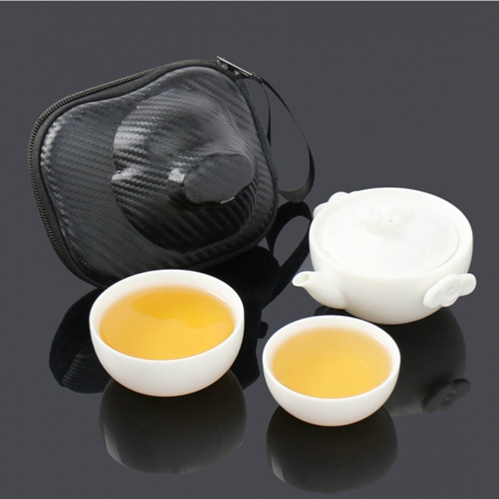 휴대용 도자기 다기세트 전통찻잔세트 보이차 녹차 2인 명절선물