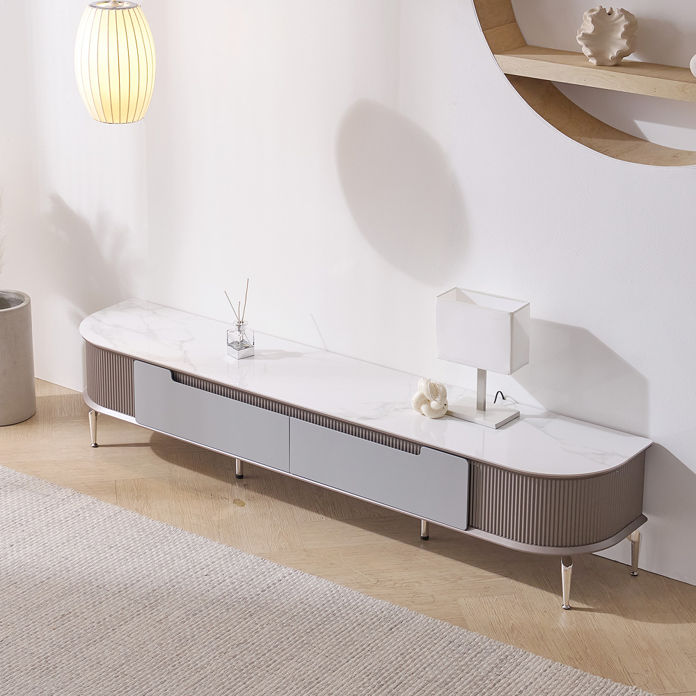 보루네오 마르체 몽스 라운드 세라믹 템바보드 거실장 2000 BVD014C