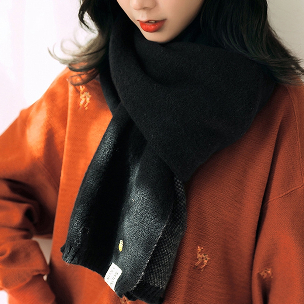 블랙 니트목도리 겨울넥워머 보온머플러 방한목토시 - 메인 이미지
