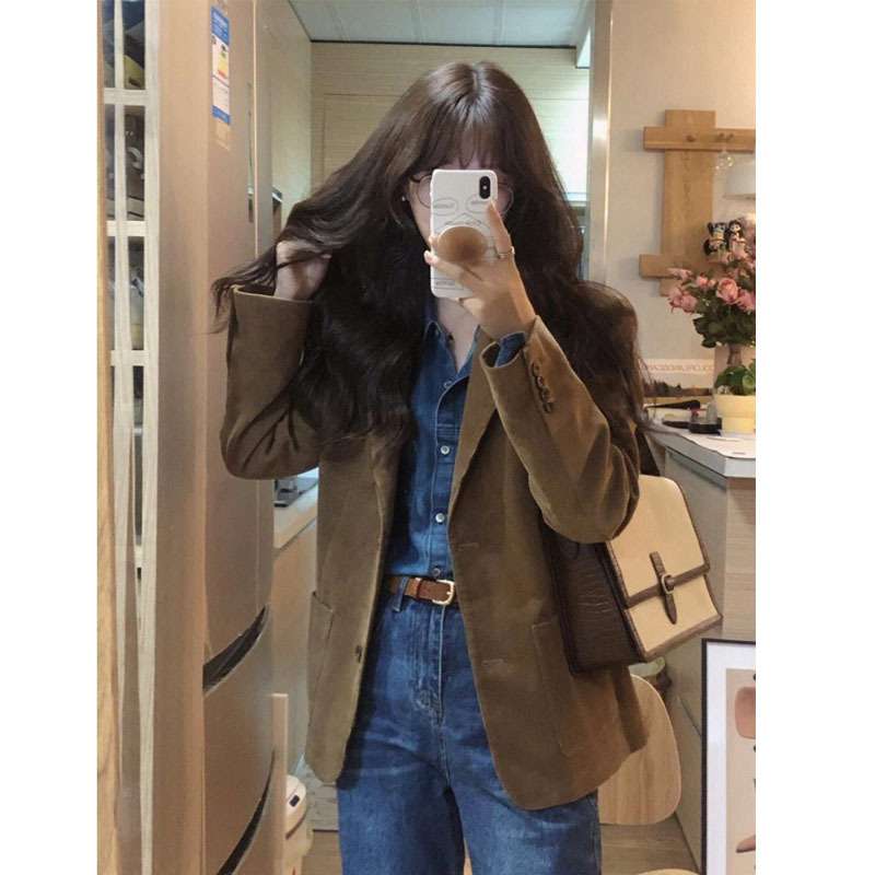 2025 봄 가을 코듀로이 골덴 자켓 레트로풍 - 상세 이미지 5
