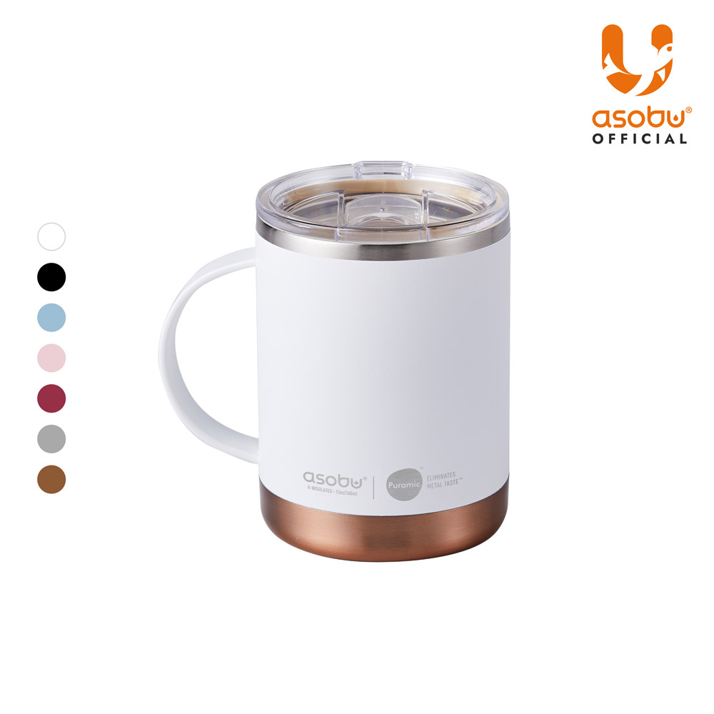 아소부 스테인레스 보온보냉 세라믹 얼티밋 머그컵 360ml, 화이트 - 상세 이미지 2