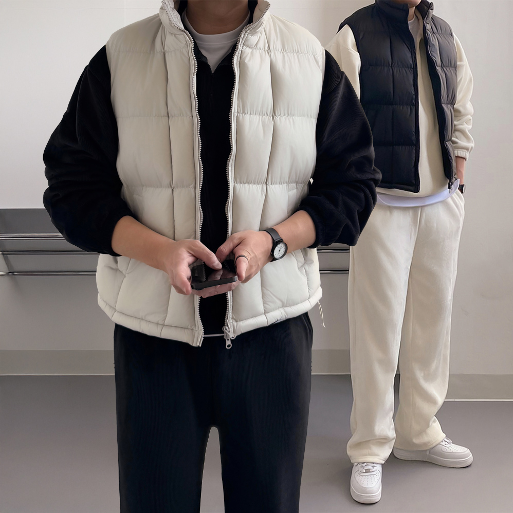 남성경량패딩조끼 러닝패딩조끼 - 상세 이미지 3
