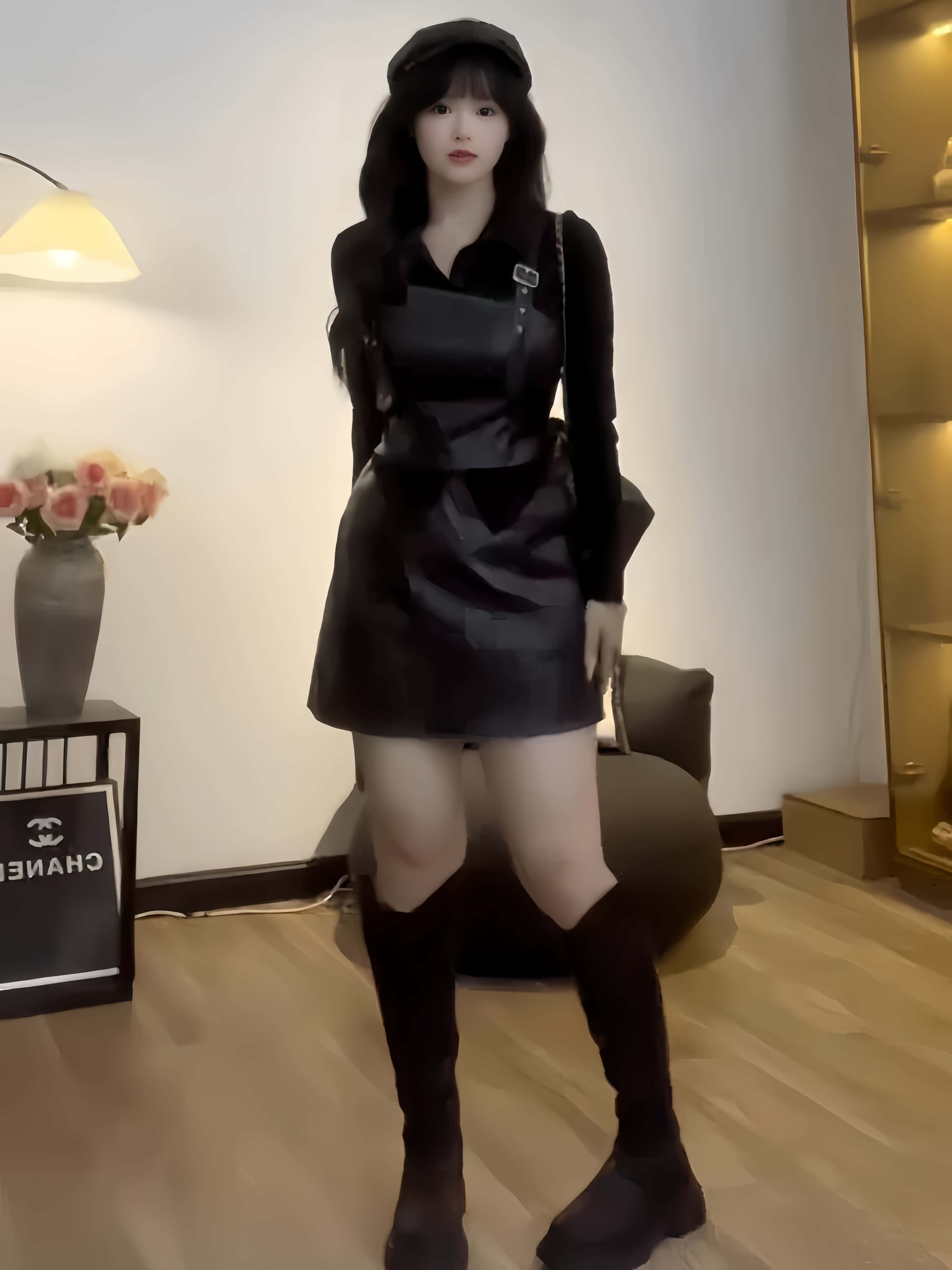 마이야르 슬림핏 레이어드 셔츠 가죽 원피스 투피스 - 상세 이미지 3