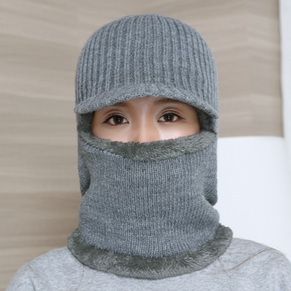 겨울 바라크라바 털 안면가리개 할머니 방한 챙모자 넥워머 - 메인 이미지