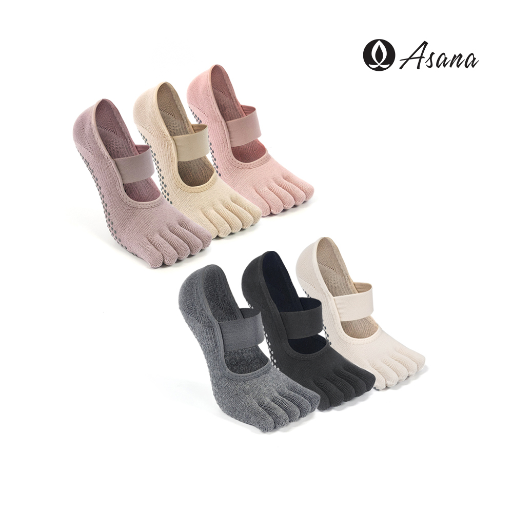 아사나 와이드 밴드 풀토우 발가락 미끄럼방지 요가 양말 필라테스 양말 유발 논슬립 토삭스 - 상세 이미지 2