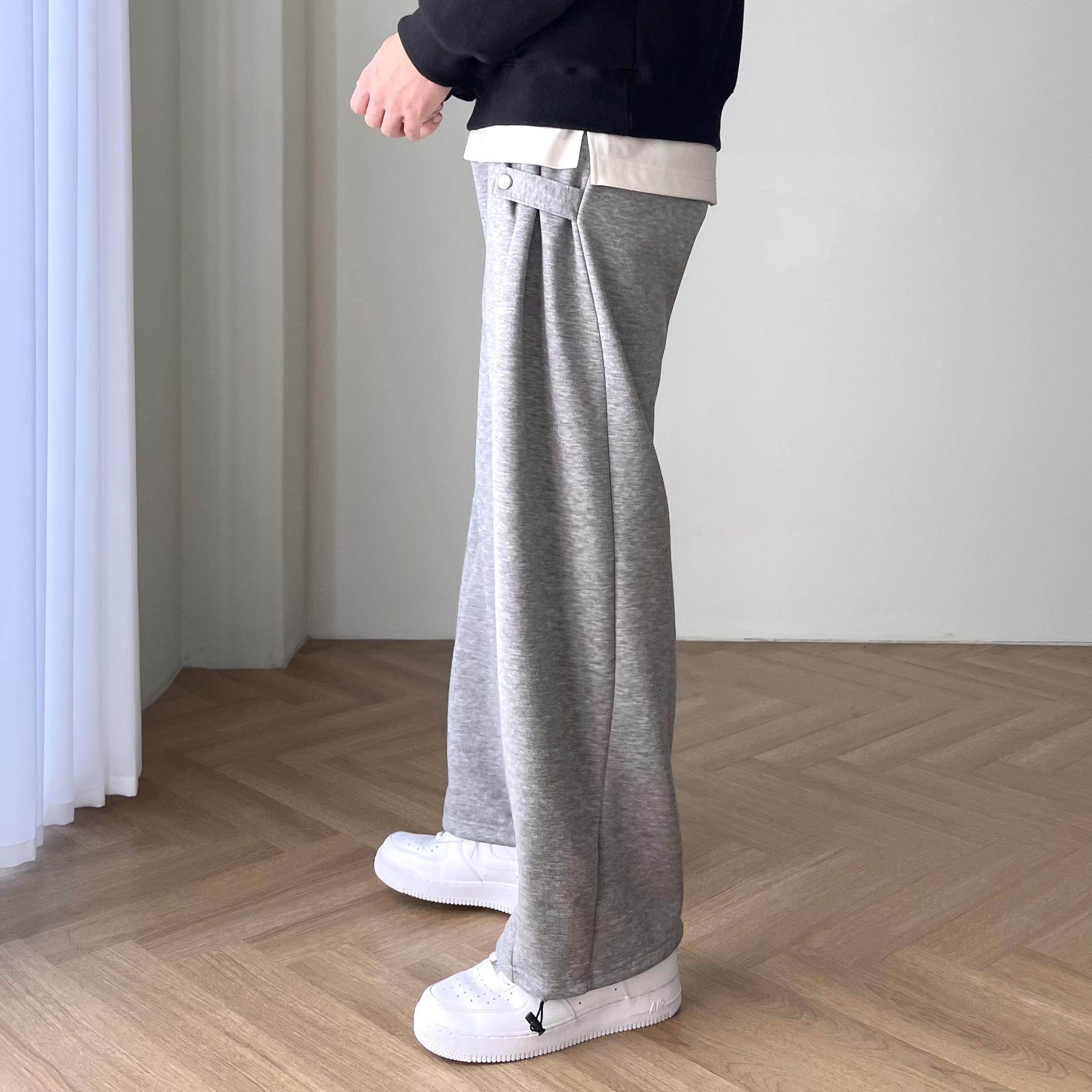 1+1 양털바지 스웻팬츠 남자기모와이드팬츠 - 상세 이미지 5