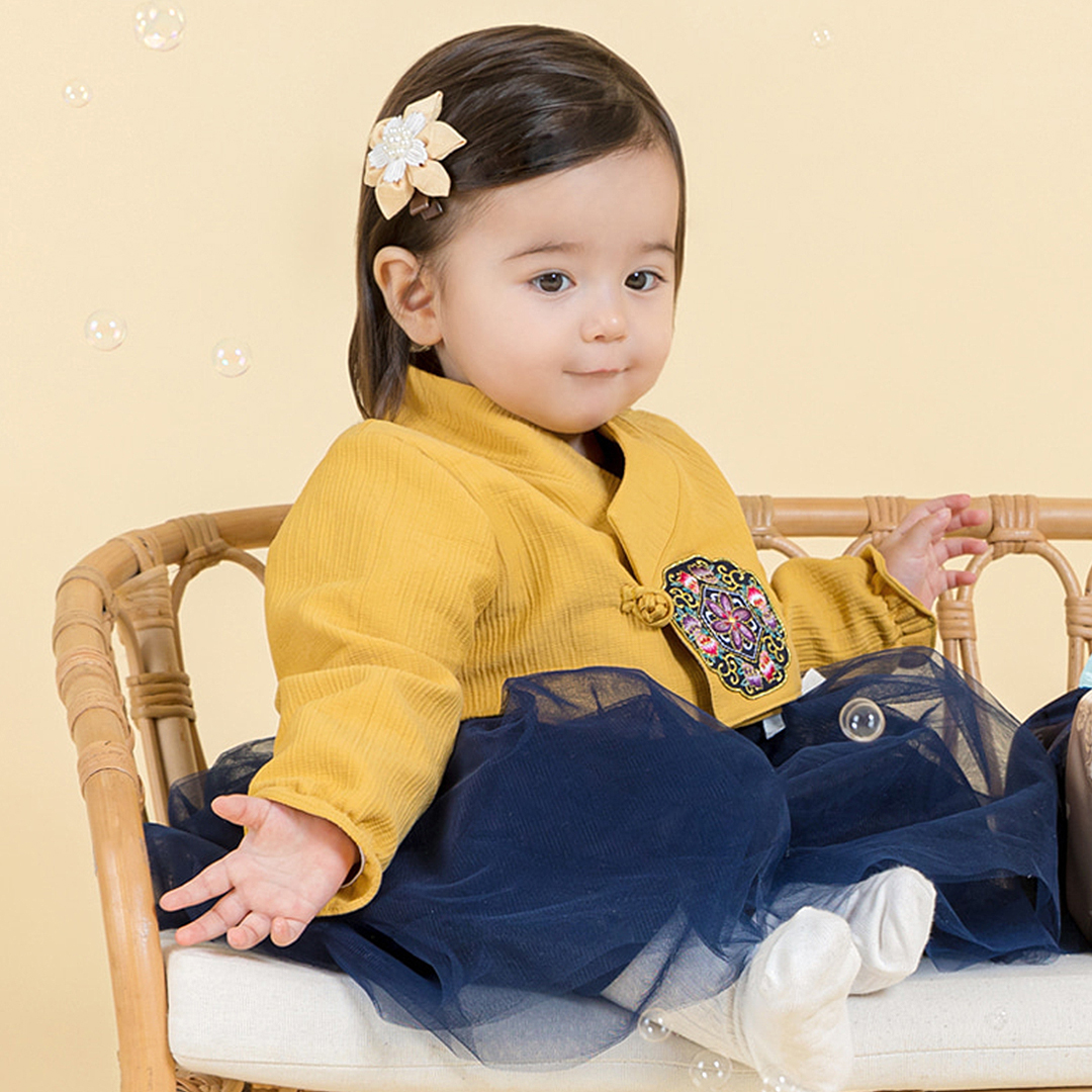 유아 여아 한복소품 진주 배씨 헤어핀 - 상품 이미지