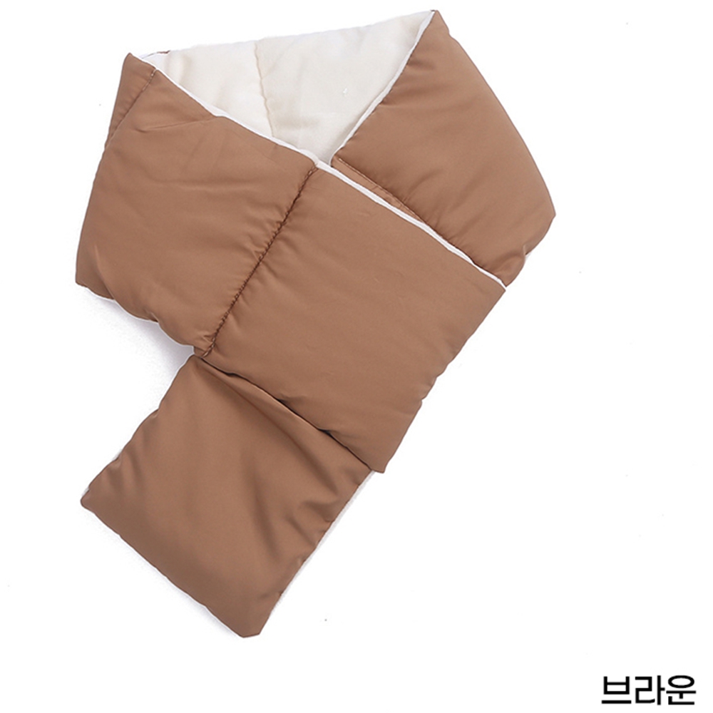 여성패딩목도리 남성숏머플러 경량목도리 겨울 단색 그레이 이미지 6