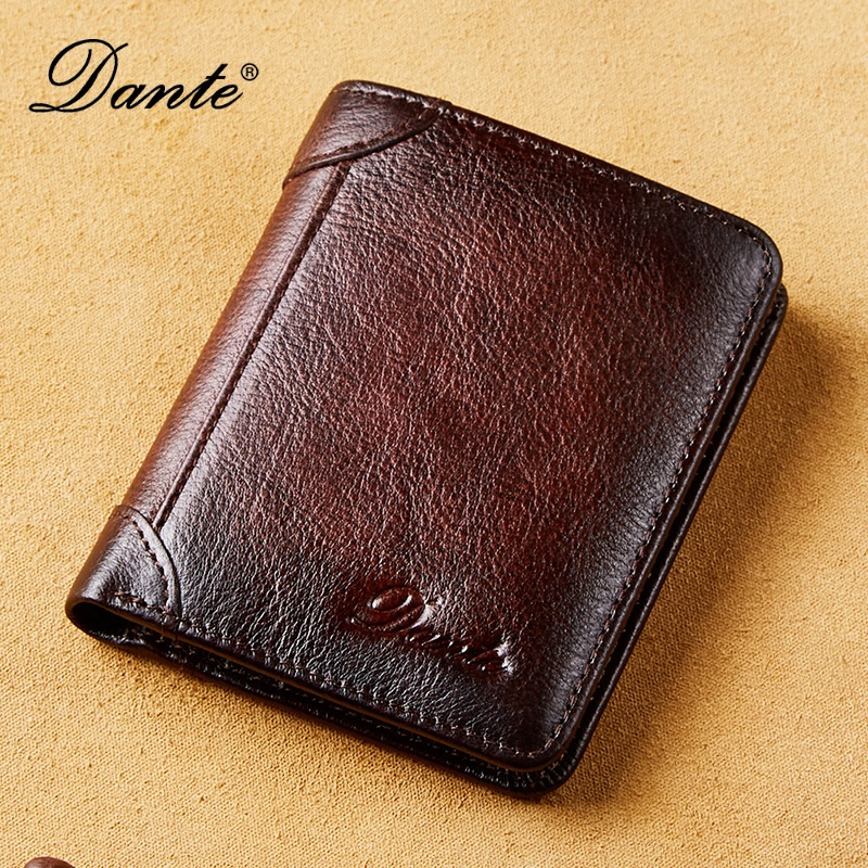 Dante 고급 소가죽 반지갑 남성 빈티지 지갑 - 상세 이미지 4