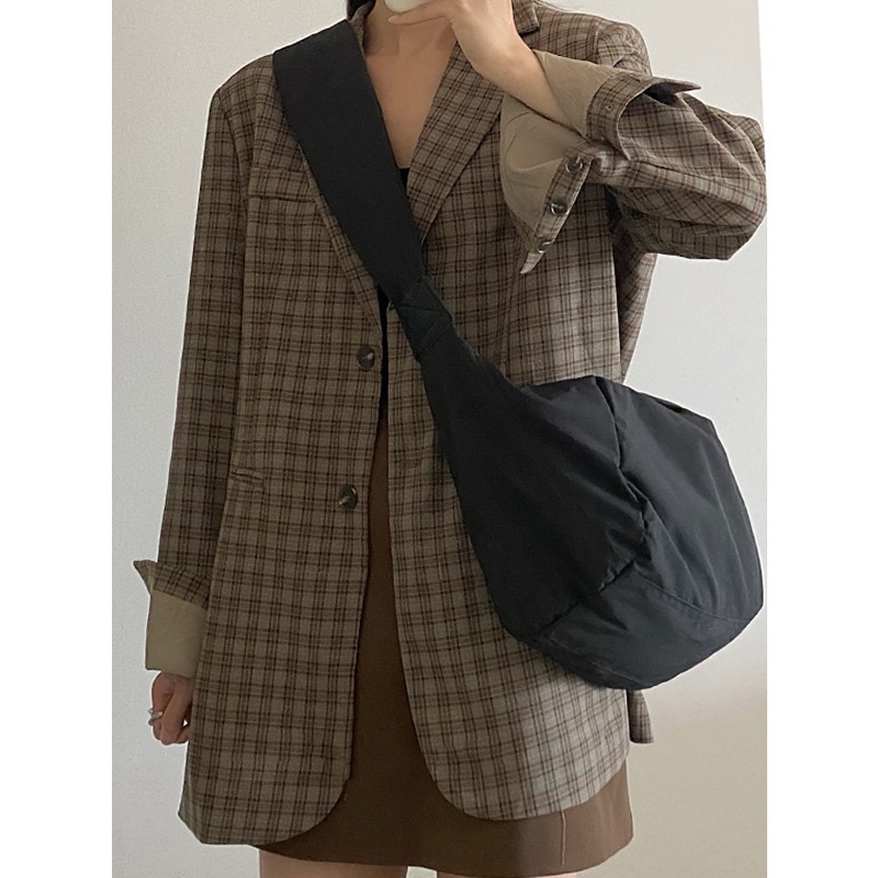 미니멀리스트 메신저 만두백 대용량 캐주얼 여성 토트백 데일리룩 - 상세 이미지 3