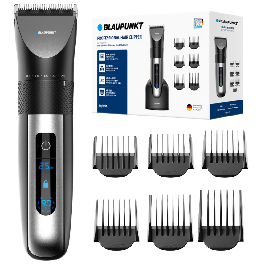 독일블라우풍트 가정용 5단계 초정밀 길이조절 방수 LED 전문가용 이발기 BLP-HC2200