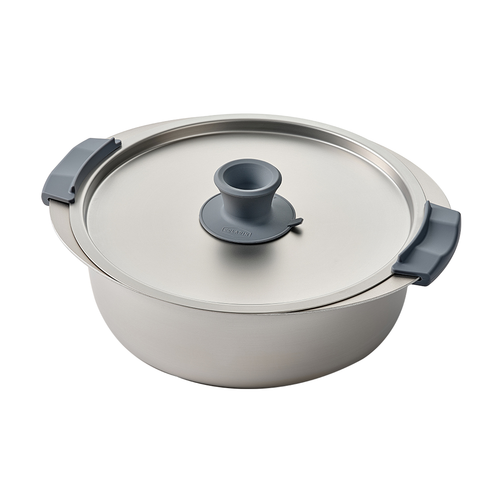 클래딘 리얼 티타늄 하이엔드 캠핑 IH 통5중 전골냄비 22cm 뚜껑 실리콘 손잡이 노브