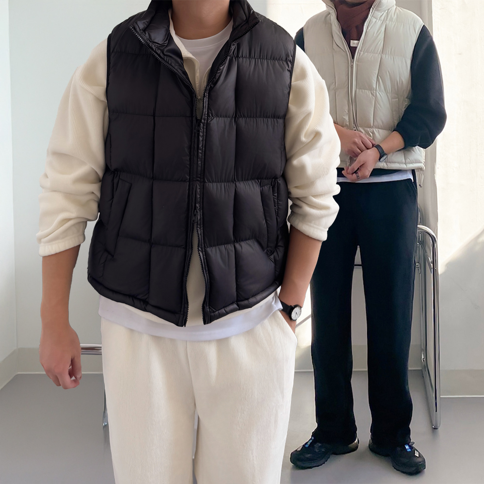 남성경량패딩조끼 러닝패딩조끼 - 상세 이미지 4