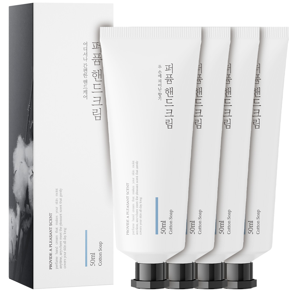 살림백서 퍼퓸 핸드크림 고보습 향좋은 향기좋은 미니 핸드로션 코튼솝, 50ml, 4개 - 상품 이미지