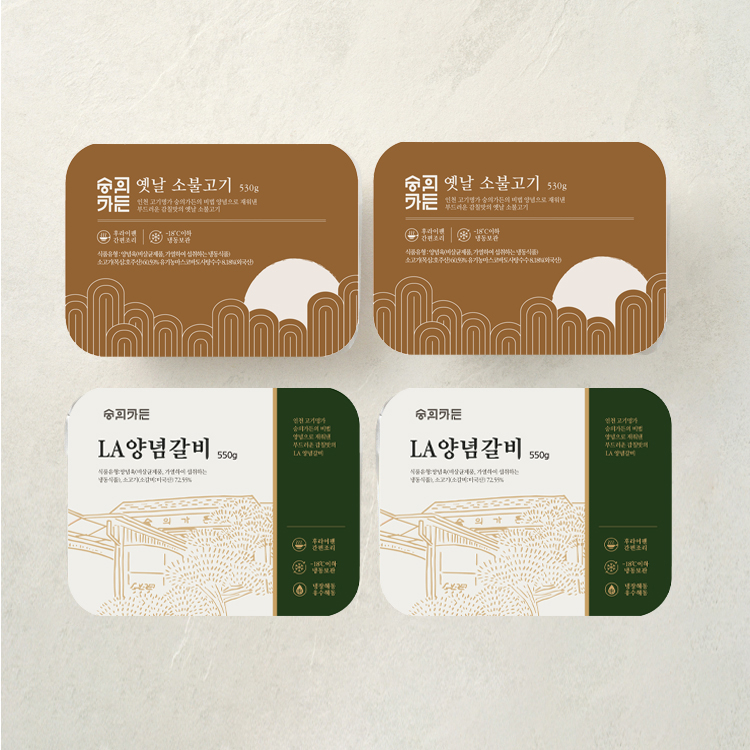 [숭의가든] 옛날 소 불고기 2팩 + LA 양념갈비 2팩