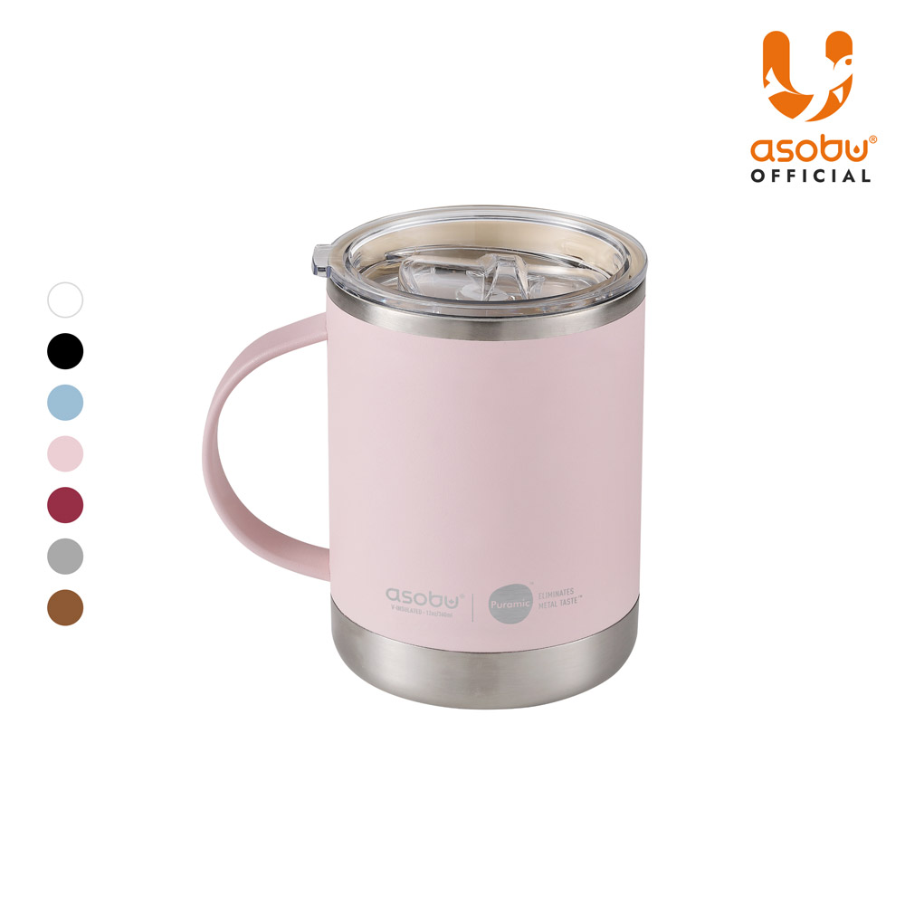 아소부 스테인레스 보온보냉 세라믹 얼티밋 머그컵 360ml, 핑크 - 상세 이미지 2