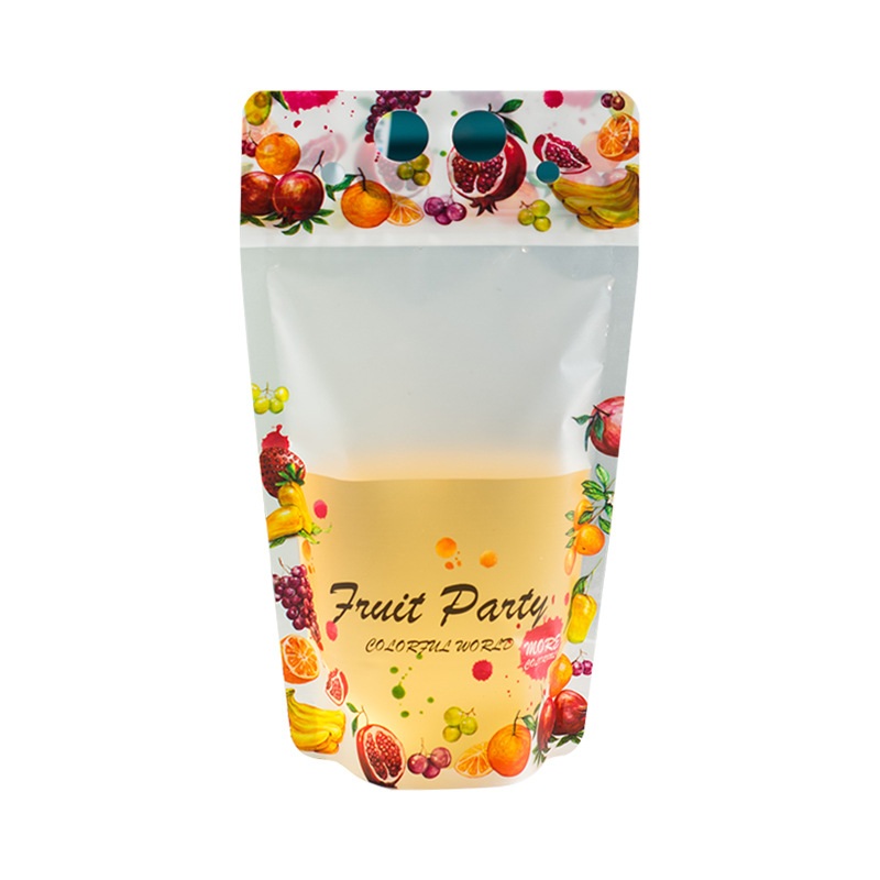 일회용 음료 파우치 주스 포장 봉투 가방 백 후르츠파티 450ml (더블 지퍼) 100개 이미지 6