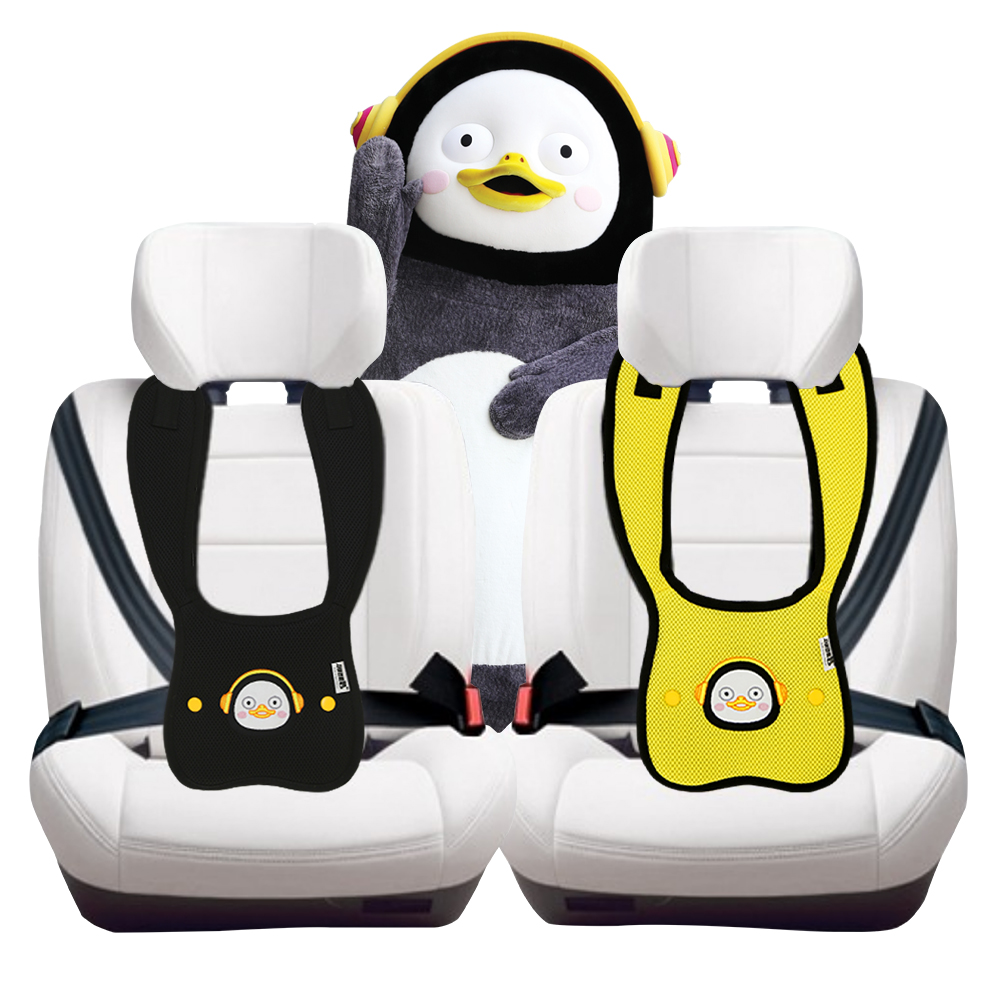 국내생산 펭수 어깨끈형 유아 어린이안전벨트가드 휴대용 초등 카시트 호환 보조벨트조절 주니어
