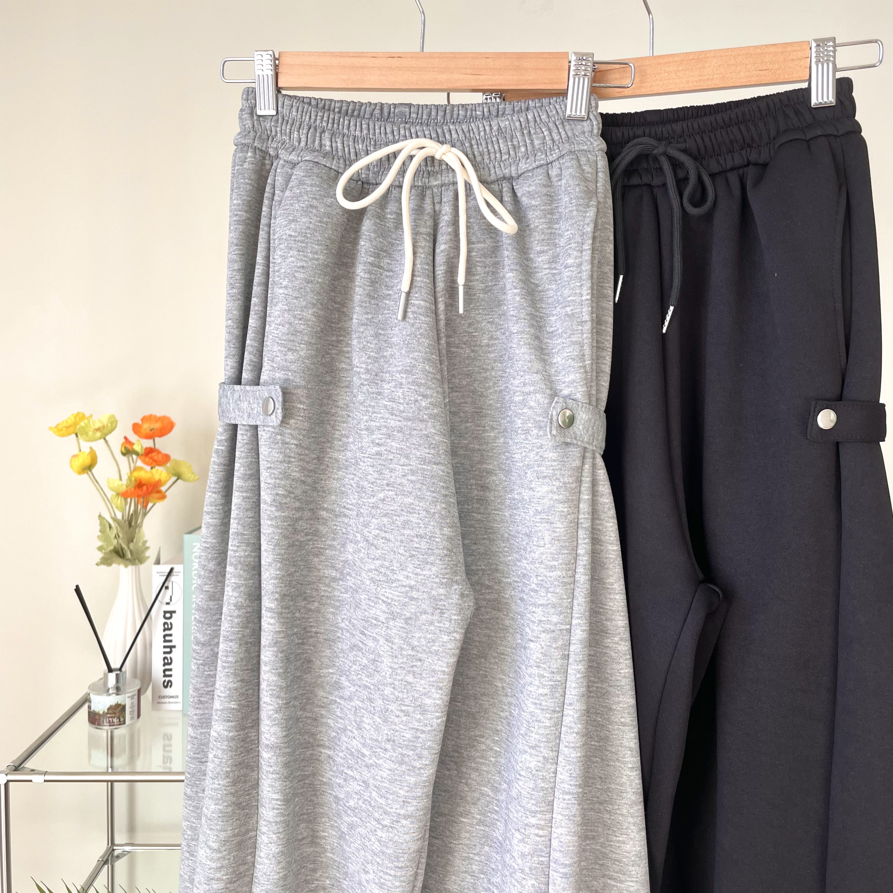 1+1 양털바지 스웻팬츠 남자기모와이드팬츠 - 상세 이미지 2