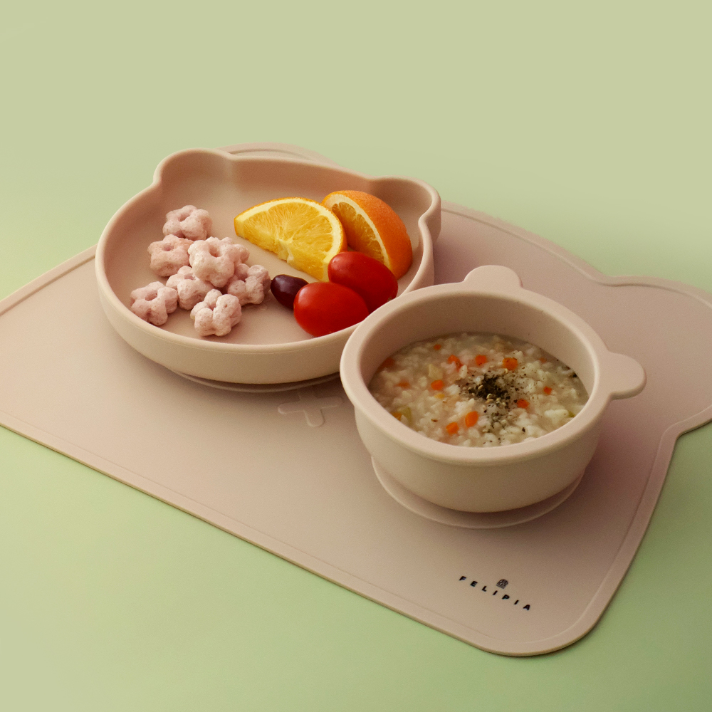 페리피아 베베 실리콘 흡착 유아 식기 3P 세트 (볼,접시,식탁매트)