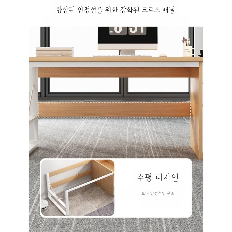 시무실 직원 테이블 작업 테이블 원목 사무용 책상 - 상세 이미지 4